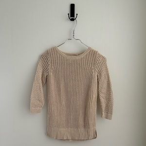 LOFT Cream Knit Sweater - Crew Neck